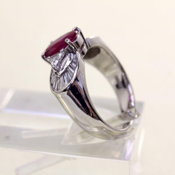 ◎中古美品◎プラチナ ルビー 1.32ct ダイヤ 0.49ct リング 9号 