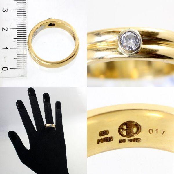 ◎中古美品◎18金，プラチナ ダイヤ 0.17ct 七福神内彫 メンズリング 