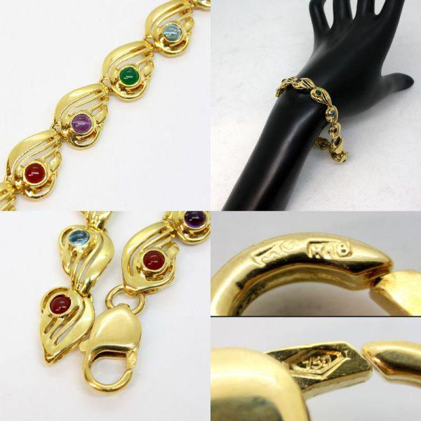◎中古美品◎18金 マルチカラーストーン ブレスレット : 安藤商事 