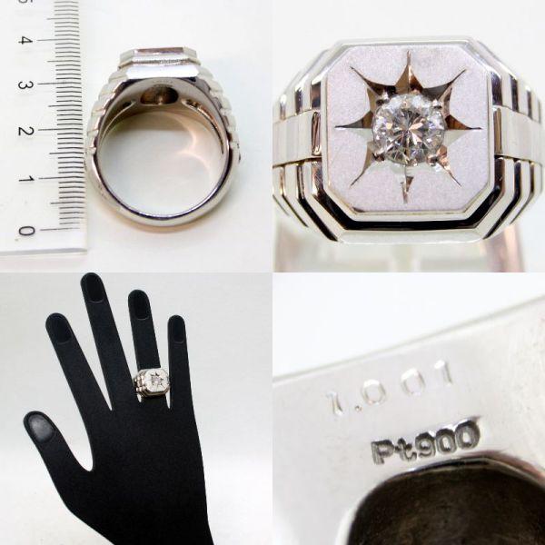 ◎中古美品◎プラチナ ダイヤ 1.001ct メンズリング 30号 : 安藤商事 