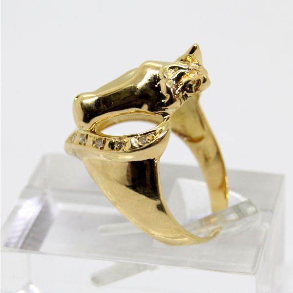 ◎中古美品◎18金 ダイヤ 馬デザイン リング 15号 : 安藤商事ヤフー