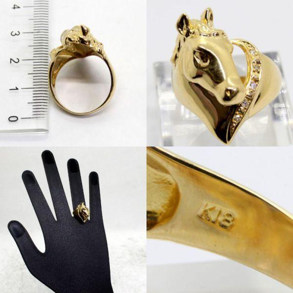 ◎中古美品◎18金 ダイヤ 馬デザイン リング 15号 : 安藤商事ヤフー