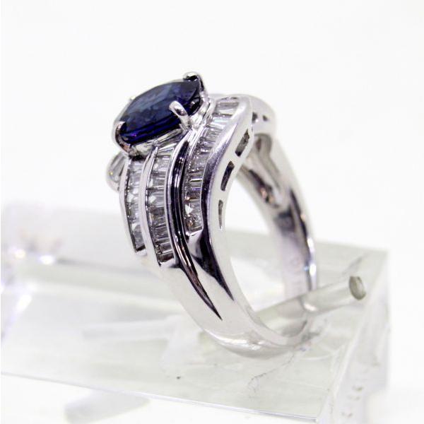 ◎中古美品◎プラチナ サファイア 1.94ct ダイヤ 1.10ct リング 10号  