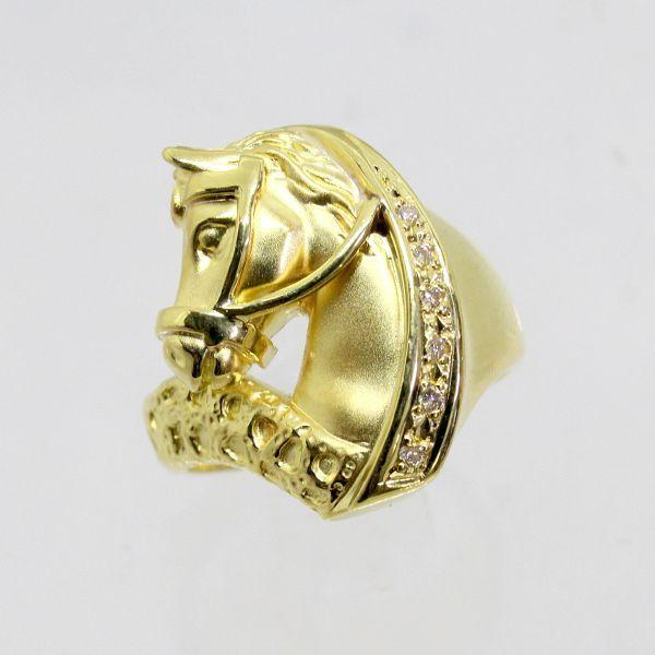 ◎中古美品◎18金 ダイヤ 馬デザイン リング 14号 : 安藤商事ヤフー 