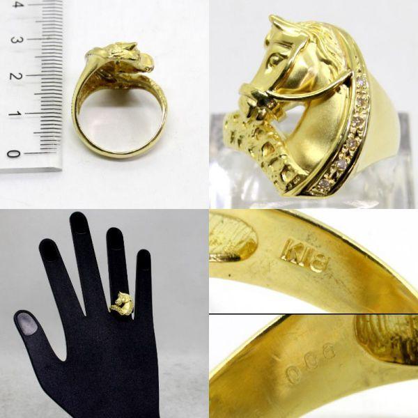 ◎中古美品◎18金 ダイヤ 馬デザイン リング 14号 : 安藤商事ヤフー 