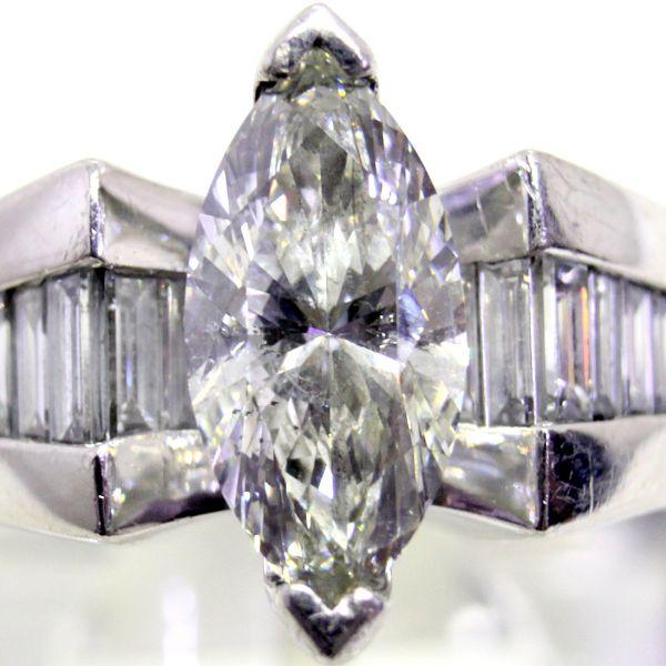 ダイヤ リング マーキスカット ダイヤモンド プラチナ リング ドッツ 指輪 ダイヤモンド リング 3.063ct I1-FANCY LIGHT YELLOW-マーキス