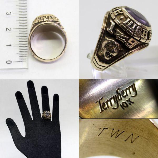 10k カレッジリング 金 ゴールド 美品 10金 ◎中古美品◎10金 カレッジリング 14号 : 安藤商事ヤフーショップ