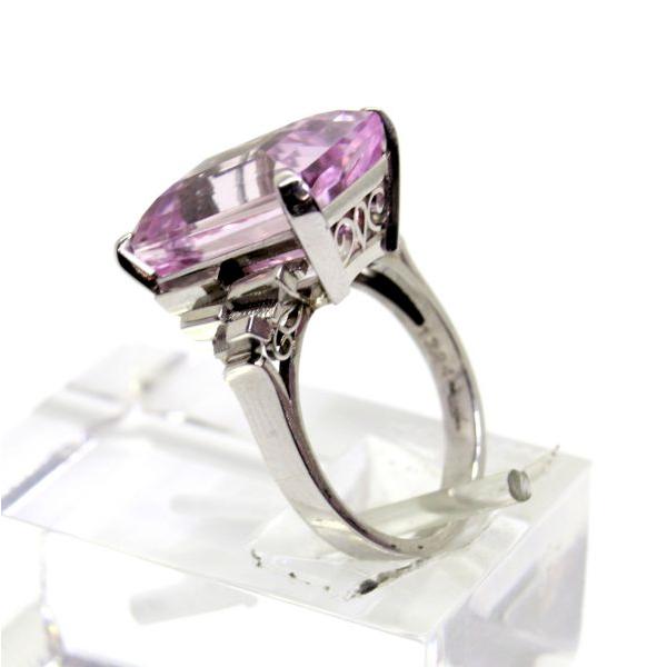 ◎中古美品◎プラチナ クンツァイト 13.24ct リング 12号 : 安藤