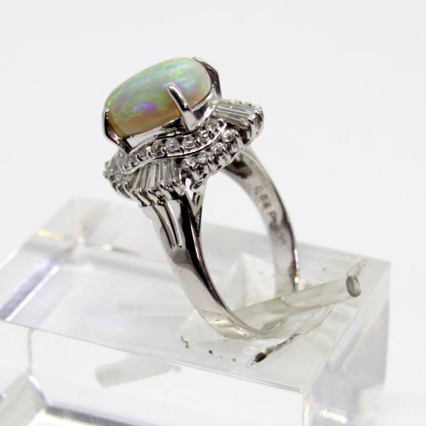 ◎中古美品◎プラチナ オパール 2.705ct ダイヤ 0.84ct リング 12号 