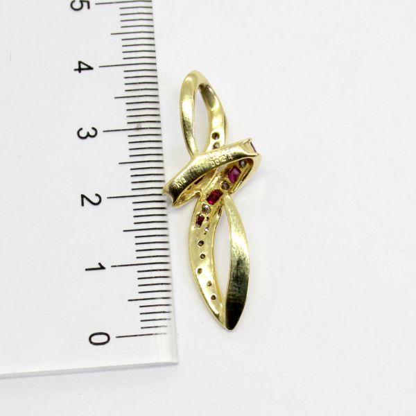 ◎中古美品◎18金 ルビー 0.50ct ダイヤ 0.24ct ペンダント 