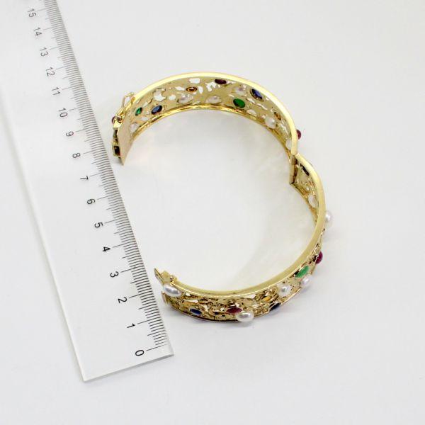 ◎中古美品◎18金 マルチストーン パール バングル : 安藤商事