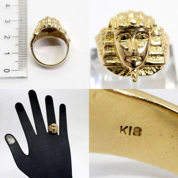 ◎中古美品◎18金 ツタンカーメンデザイン リング 13号 : 安藤