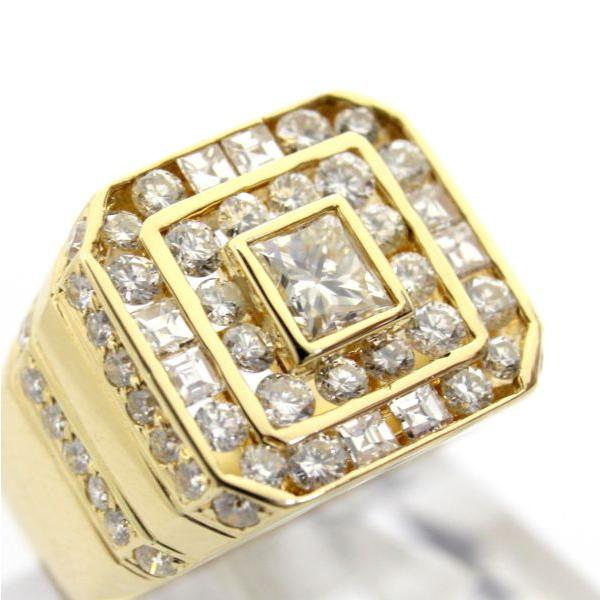 ◎中古美品◎18金 プリンセスカットダイヤ 0.54ct ダイヤ 2.17ct 