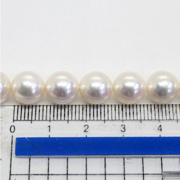◎中古美品◎花珠真珠 9.0〜9.5mm パールネックレス ピアス付 : 安藤 