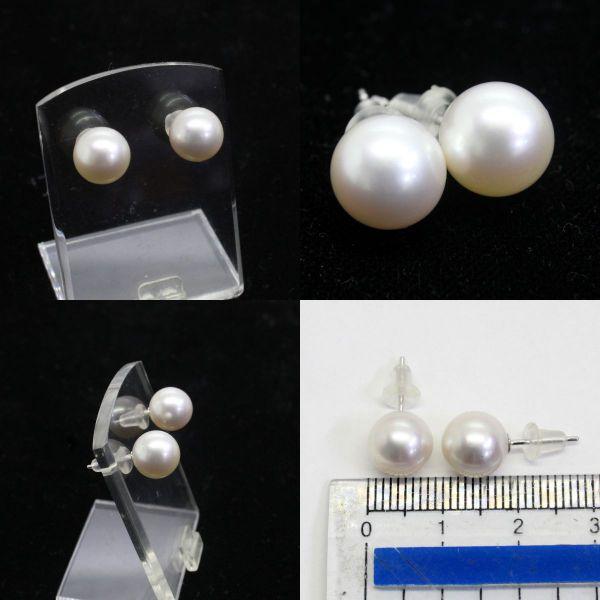 ◎中古美品◎花珠真珠 9.0〜9.5mm パールネックレス ピアス付 : 安藤 