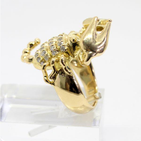 ◎中古美品◎18金 ダイヤ 0.47ct スコーピオンデザイン リング 15号 