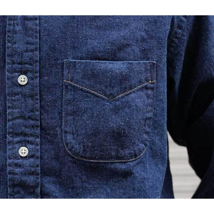 orSlow デニムシャツ 2 日本製 長袖 ボタンダウン インディゴ orSlow（オアスロウ） 予約商品(お届け予定 2月頃以降) ボタンダウン