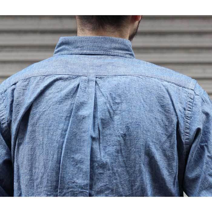 orSlow オアスロウ ボタンダウンシャツ ブルーシャンブレー 01