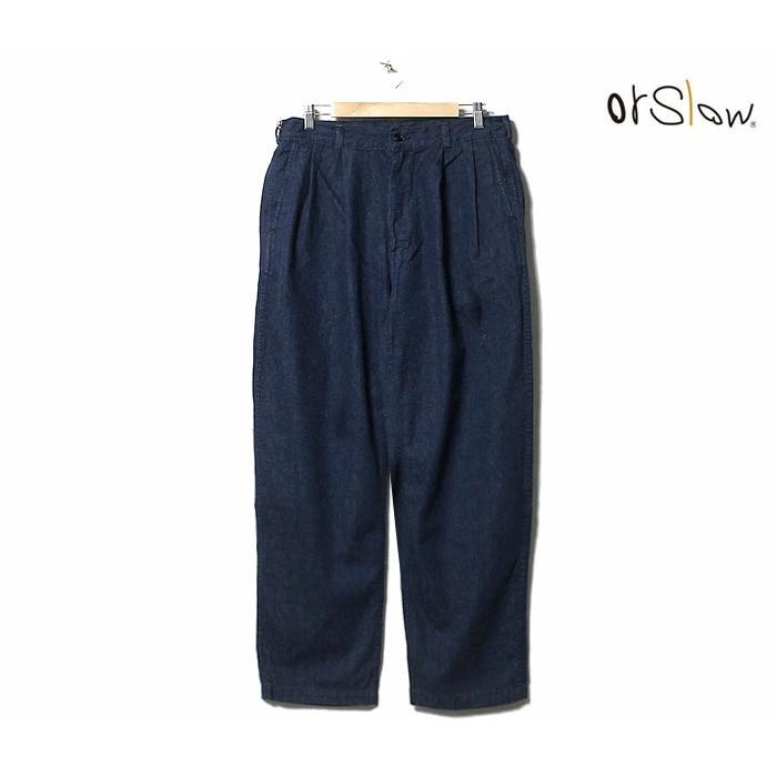 orslow 2タック デニム ワイドトラウザーズ　デニムパンツ 予約商品(お届け予定 3月頃以降) orSlow オアスロウ 2タック