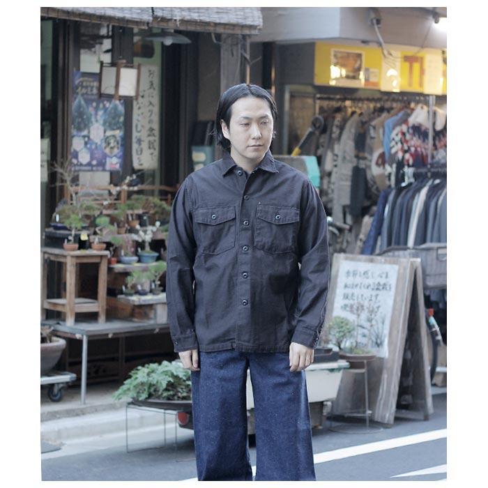orSlow（オアスロウ） ユーティリティシャツ ブラック ミリタリー