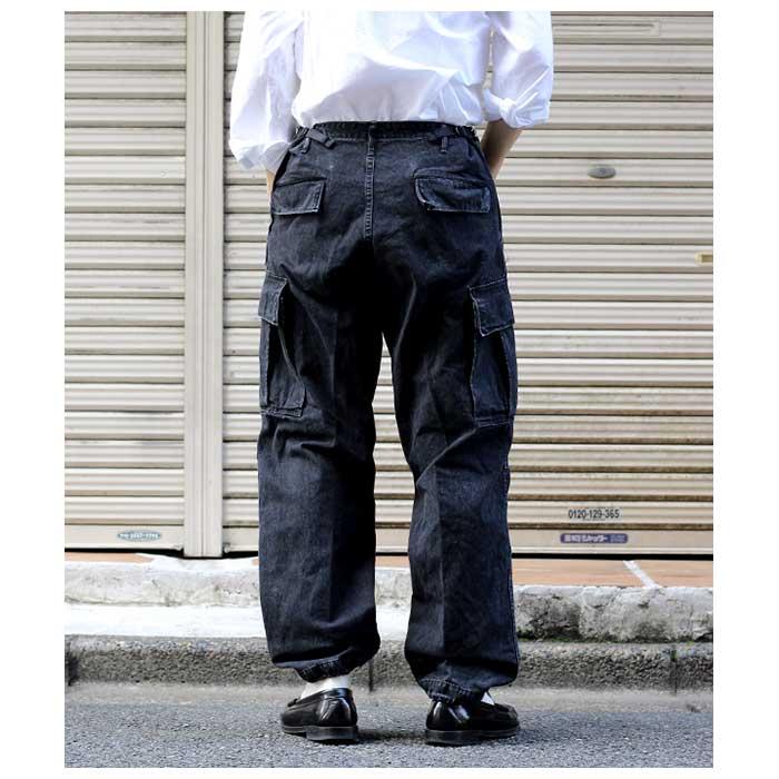 オアスロウ　デニムカーゴ　ブラック orSlow オアスロウ ブラックデニム 6ポケット ジャングルファティーグ
