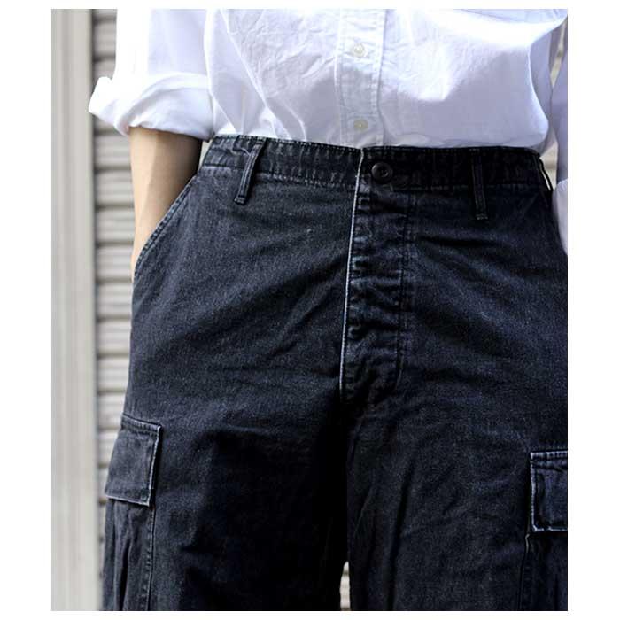 【希少★XL相当】orSlow オアスロウ　シャンブレー デニム　カーゴパンツ orSlow オアスロウ デニム ヴィンテージフィット 6ポケット