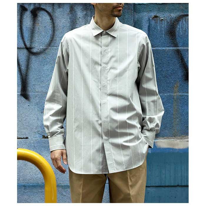 Scye SCYE サイ コットンポプリン ストライプ シャツ STRIPED COTTON 