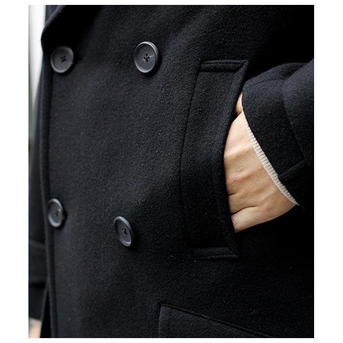 Scye ウールメルトンピーコート Scye（サイ） ウールメルトン ダブル オーバーコート ロング