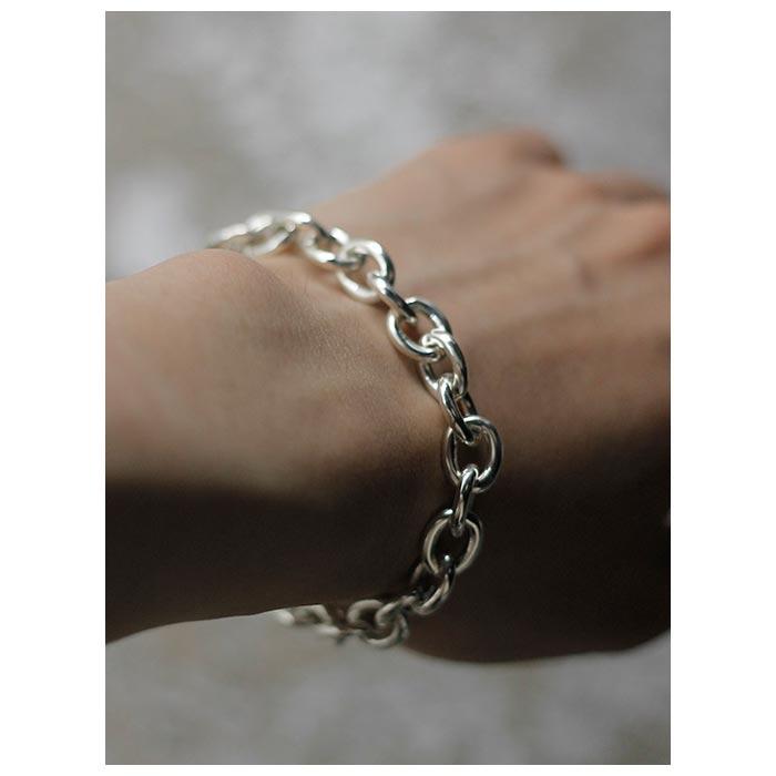 インチ エリプス スターリングシルバー チェーン ブレスレット　Ｍ intch.】