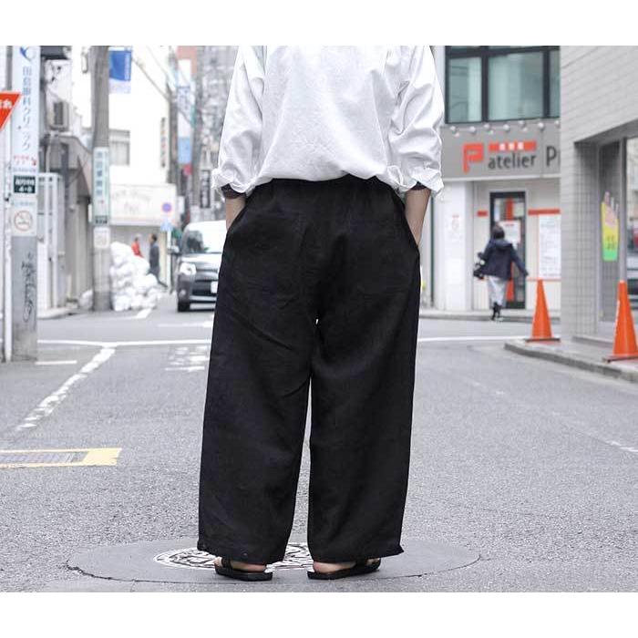 HERILL ヘリル イージーパンツ リネン キャンバス ブラック LINEN CANVAS EASY PANTS (20-030-8040-11-BLACK)｜andpheb｜14