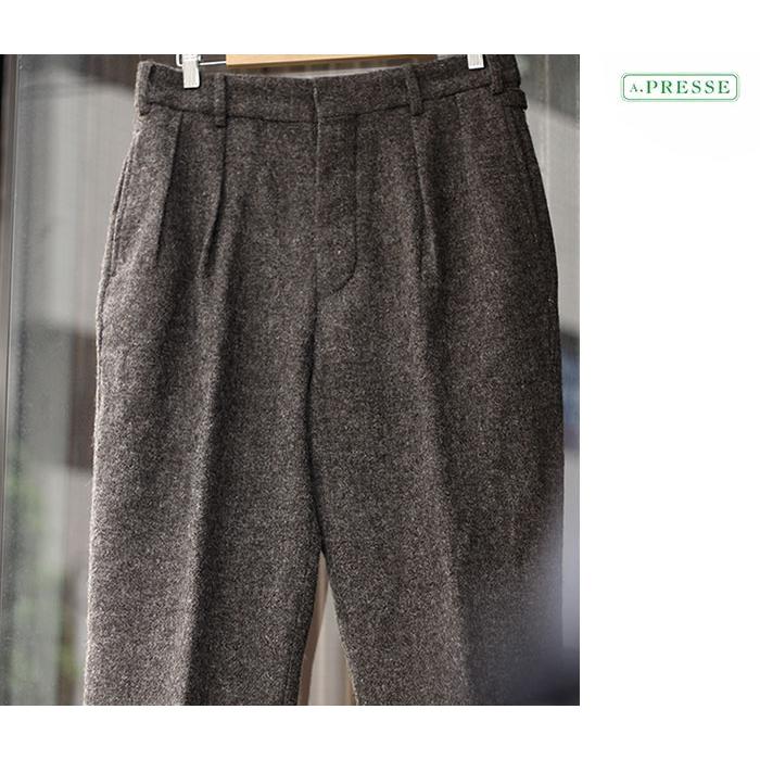 パンツ 23AW a.presse Tweed Two Tuck Trousers A.PRESSE - アプレッセ23AW Tweed Two Tuck Trousers (23AAP-04