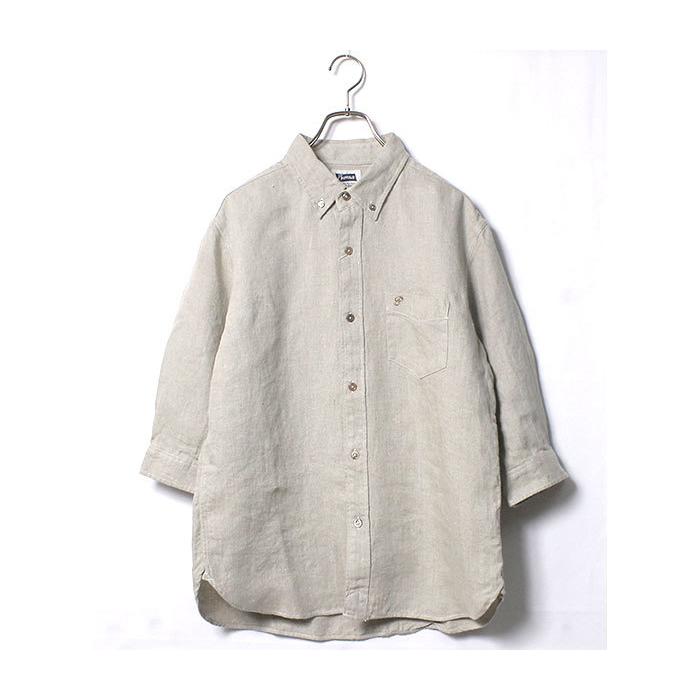 ポイント15倍 フェローズ PHERROW'S フレンチリネン 7分袖 ボタンダウンシャツ 3/4 SLEEVE BUTTON DOWN SHIRTS (22SP7BD1) 22S