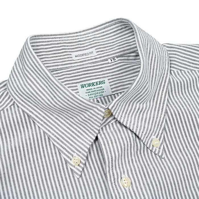 ワーカーズ WORKERS プレーン ストライプ モディファイド ボタンダウン