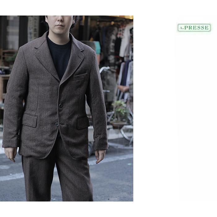 アプレッセ A.PRESSE ツイード テーラード ジャケット Tweed アプレッセ A.PRESSE ツイード テーラード ジャケット Tweed