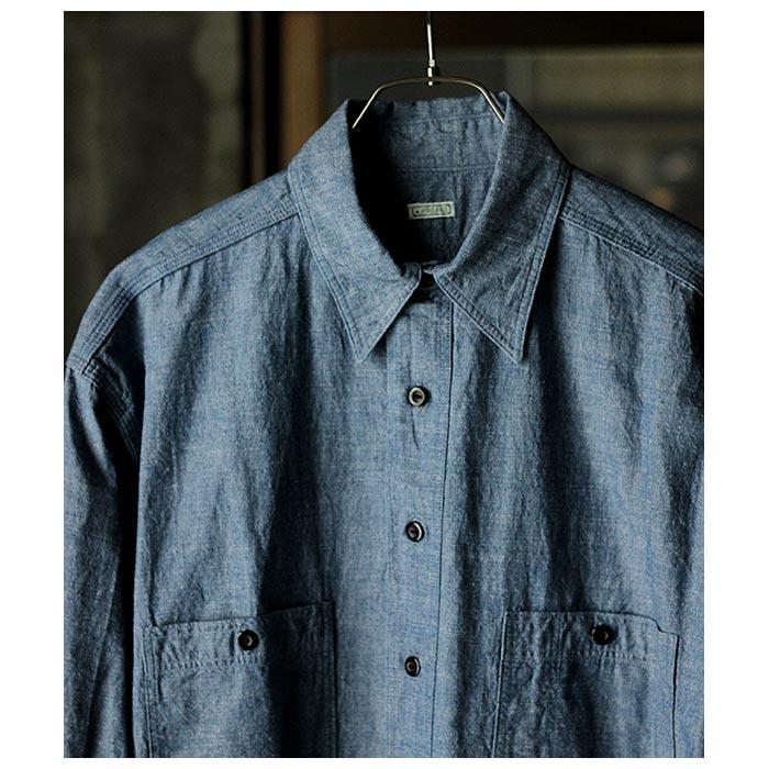 アプレッセ A.PRESSE BB ウォッシュド シャンブレーシャツ BB Washed Chambray Shirt (23AAP-02-09M)