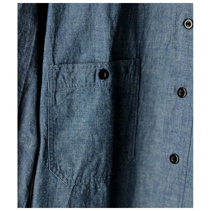 アプレッセ A.PRESSE BB ウォッシュド シャンブレーシャツ BB Washed Chambray Shirt (23AAP-02-09M)