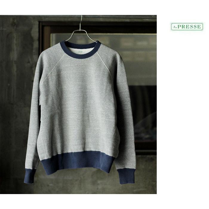 アプレッセ A.PRESSE ヴィンテージ スウェットシャツ グレー (23AAP-05