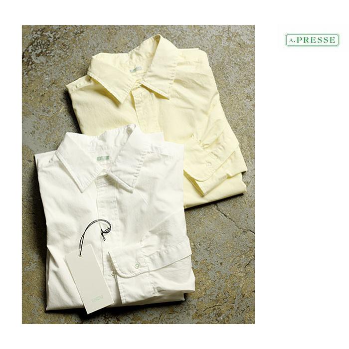 アプレッセ A.PRESSE プレーン レギュラーカラー シャツ ALUMO Broad