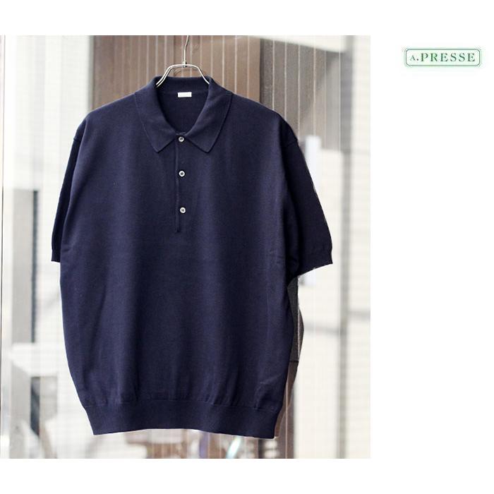 アプレッセ A.PRESSE コットンニット S/S ポロシャツ Cotton Knit S/S Polo Shirts (23SAP-03-04H)  : 23sap-03-04h : アンドフェブヤフー店 - 通販 - Yahoo!ショッピング