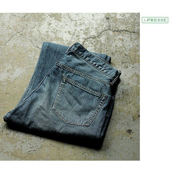 アプレッセ　デニム アプレッセ A.PRESSE ブリーチ ウォッシュド デニムパンツ E (23SAP-04