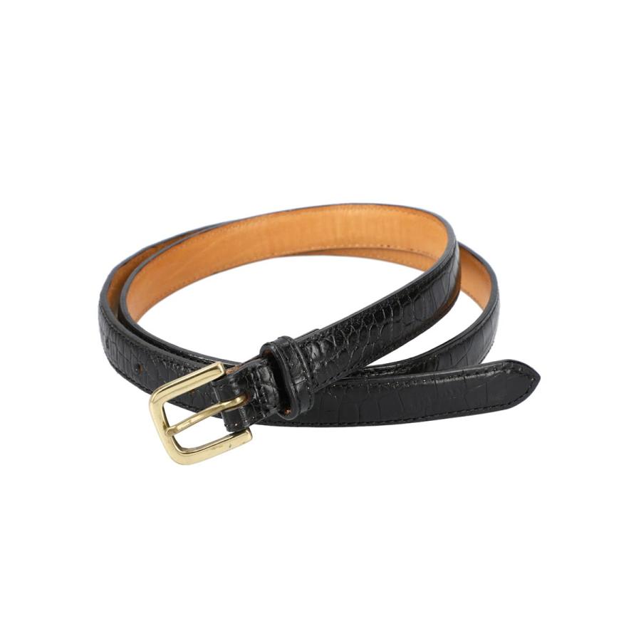 【極美品】scye サイ 日本製正規品　高級ダブルリングドレスベルト　本革/真鍮 Scye（サイ） クロコ型押し ドレス ベルト Press Croco Dress Belt