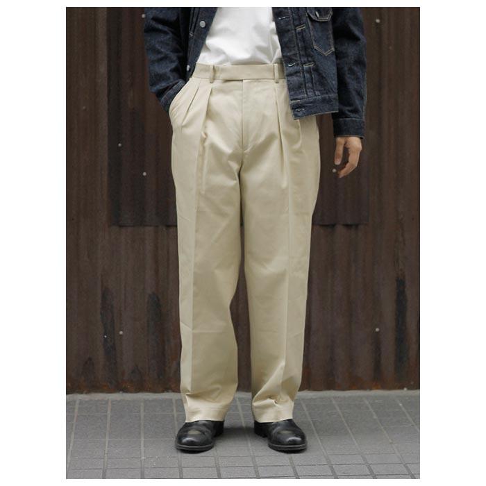 SCYE BASICS サンホアキン コットン テーパード プリーツ トラウザー SCYE BASICS,SAN JOAQUIN DENIM PLEATED WIDE TAPERED TROUSERS