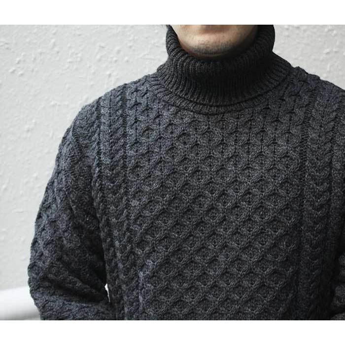 アランクラフト Aran Crafts Ireland ニット タートルネック アラン