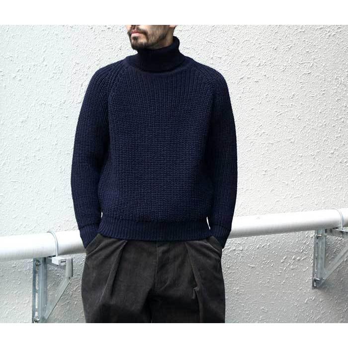 アランクラフト Aran Crafts Ireland ニット リブ編み タートルネック