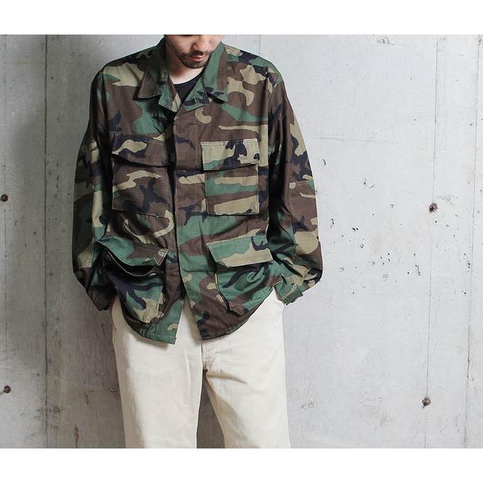 デッドストック DEADSTOCK アメリカ製 1980s アメリカ軍 ウッドランド BDU コンバットジャケット リップストップ (BDU-RIP-WOOD) | 聖林公司 | 01