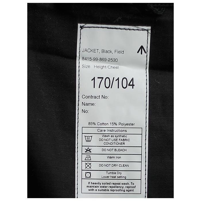 ARMY イギリス軍 新品 SAS ブラックリップストップ ジャケット (BK-RIP-MOD-IS-FJKT) 【つける】