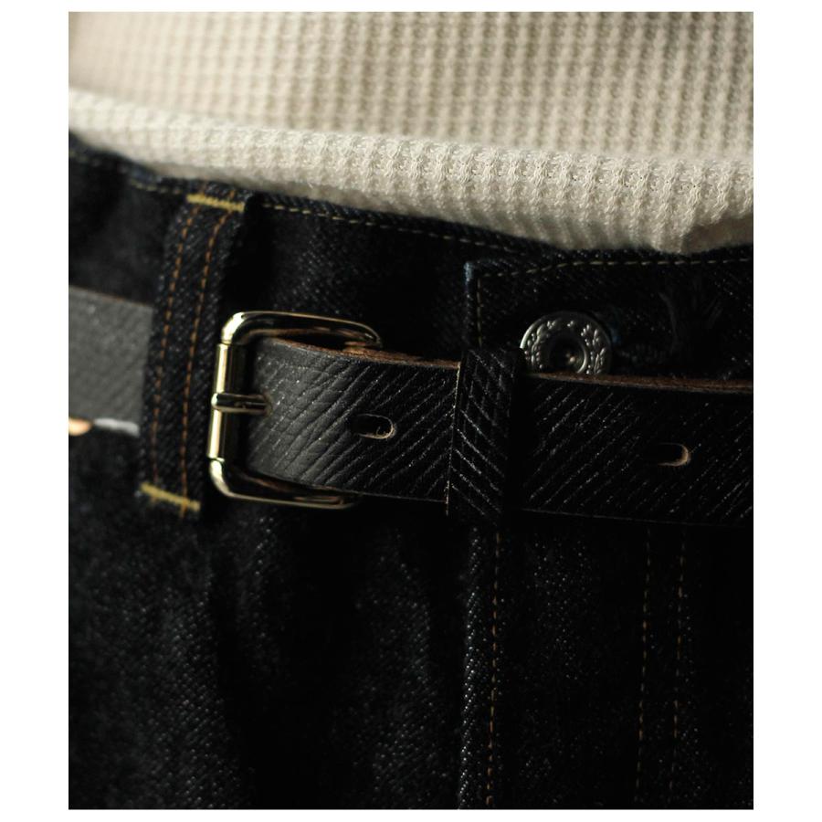 【美品/完売品】インテリム オークバーク レザーベルト 20mm 黒 2 INTERIM - 20mm OAK BARK LEATHER BELT | BLACK | ベルト | 幅2.0cm