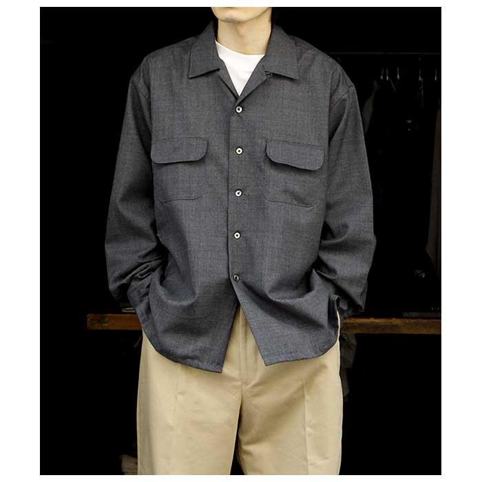 トップス Interim 22AW Hyper Big Open Collor Shirt Interim 22AW Hyper Big Open Collor Shirt