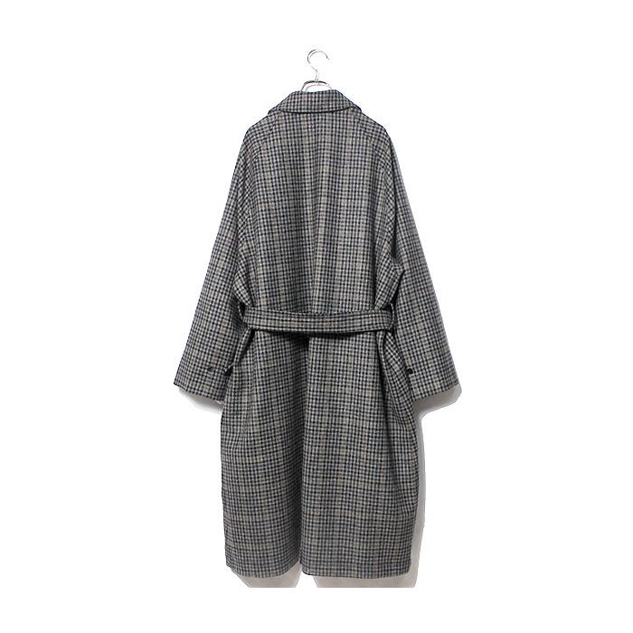 INTERIM インテリム TWEED BELTED OVER COAT
