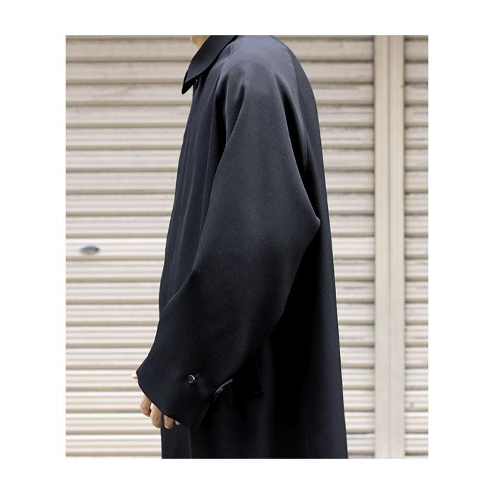 インテリム INTERIM HYPER BIG ウールギャバジン PURE BLACK WOOL